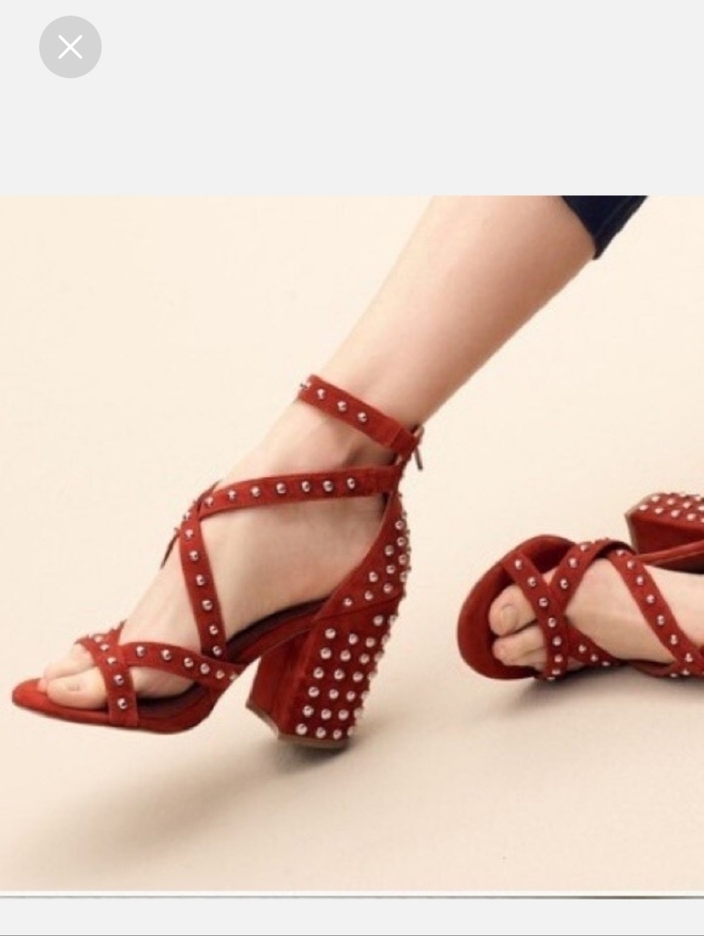 Steve Madden Rust Suede Stud Block Heel Sandals